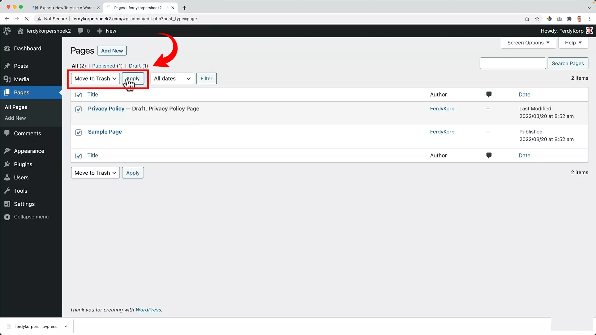 Clean up your WordPress