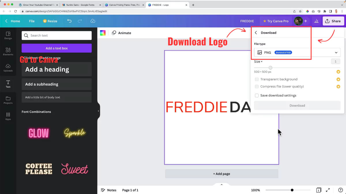Canva download logo